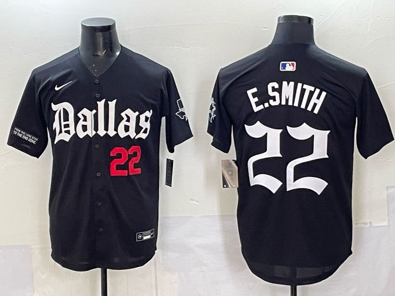 Men 2025 Nike Dallas Cowboys #22 E.Smith Black 5th generation Joint Name Limited NFL Jersey 010->dallas cowboys->NFL Jersey